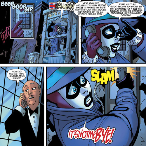 funnypages:Alfred is just glad this isn’t another of Two Face’s drunken callsHarley Loves Joker #2