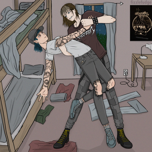 Sigheíður and Bones dancing to grindcore in their dorm room (and yes I totally lost interest while d