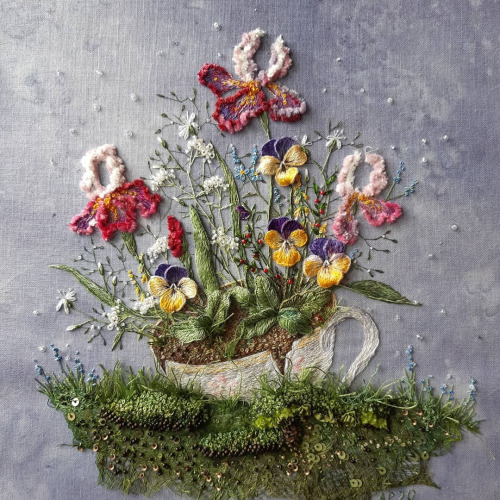 deeisace:itscolossal:Whimsical Gardens Grow From Silk Teacups and Mossy Patches in Rosa Andreeva&rsq