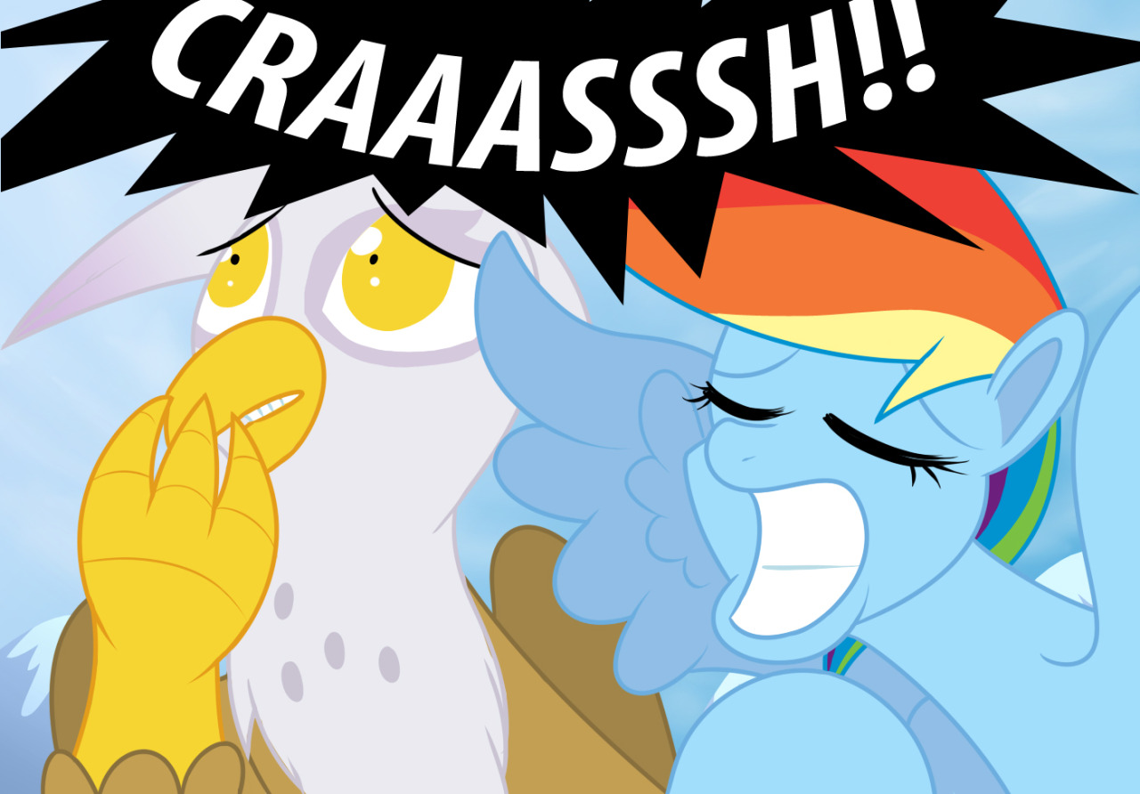 rainbowfeatherreplies:  dysfunctionalequestria: COM - Rainbow Crash by AniRichie-Art