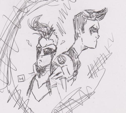 superioroutsider: For some reason I decided to do a quick pen doodle of these two cutie patooties. &