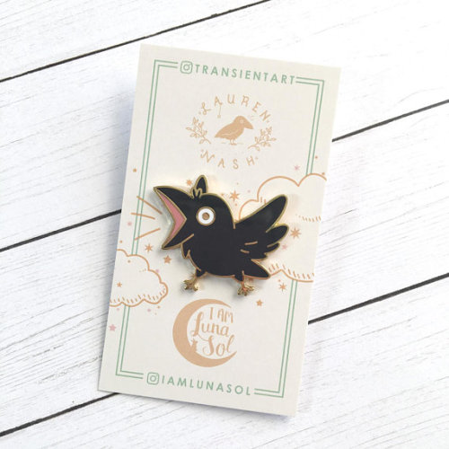 littlealienproducts:Screaming Crow Pin byIAmLunaSol