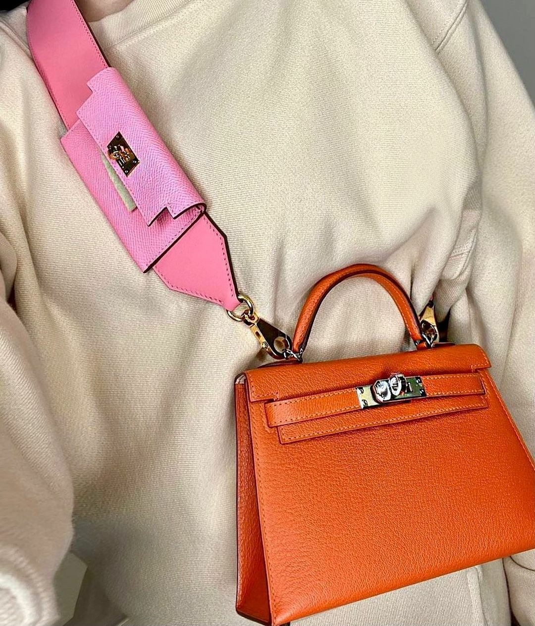 SLFMag — Hermes Kelly bag with matching strap featuring a