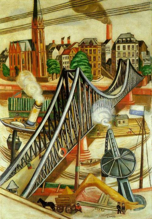 max-beckmann: The Iron Bridge (View of Frankfurt), 1922, Max BeckmannMedium: oil,canvas