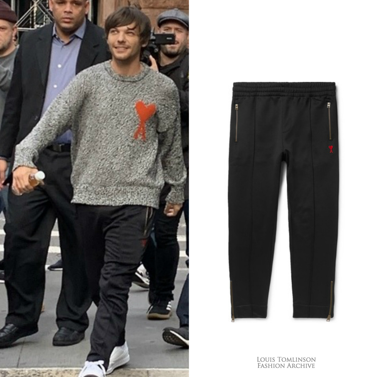 Louis Tomlinson Fashion Archive on X: 10/25/19  Louis wore an AMI  Logo-intarsia cotton-blend sweater ($406) in New York.    / X