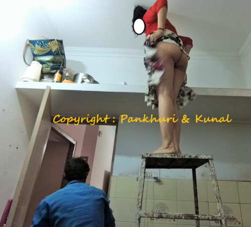 pankhurikunallkoblog:This is not teasing guys ….this is just a glimpse of Pankhuri how she takes help of servant while cleaning the kitchen…….