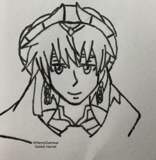 A little doodle of Caster Gilgamesh I drew on his note when his painting sold! For such a small draw