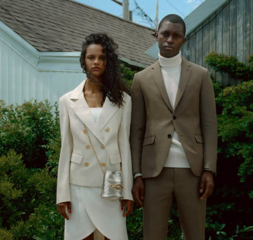 neutral suiting: natalia and saidou for wsj magazine july 2019