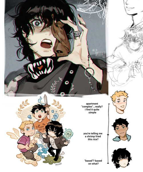 velinxi: percy jackson doodles again (mostly nico)congrats on the new nico book!