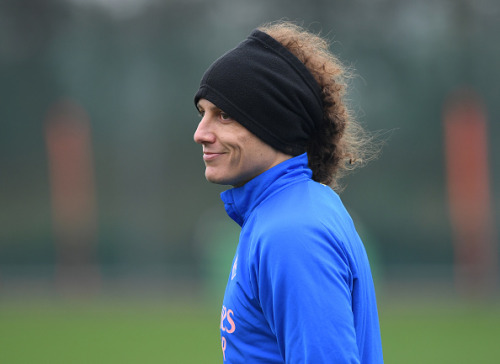 picturesofthearsenal:David Luiz of Arsenal during the Arsenal training session at London Colney on N