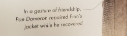 finnobliterateshux: rainbowrites:  enjolrant:  Details of the repairs to Finn’s jacket  And that Poe was the one to repair it is #CONFIRMED in TLJ Visual Encyclopedia  oh my god it looks like he just… took a stapler to it. ‘I only know how to fly