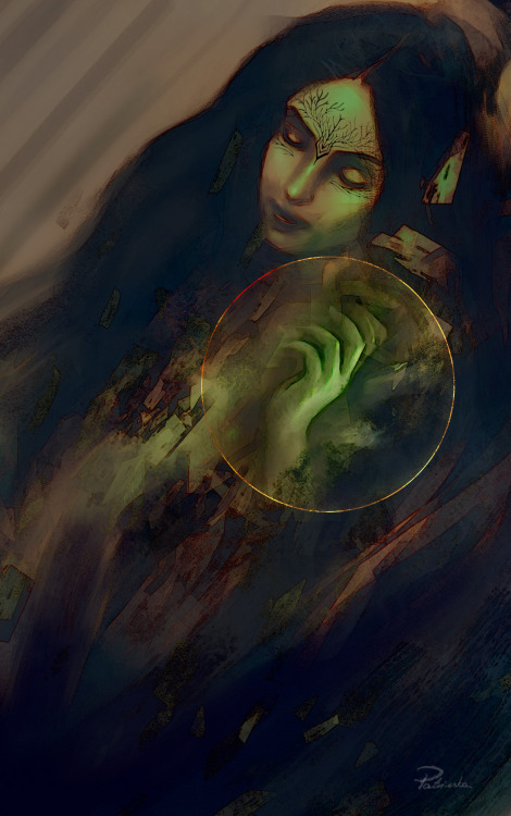 patrisska:Tarot card for my Inquisitor, Nisa Lavellan