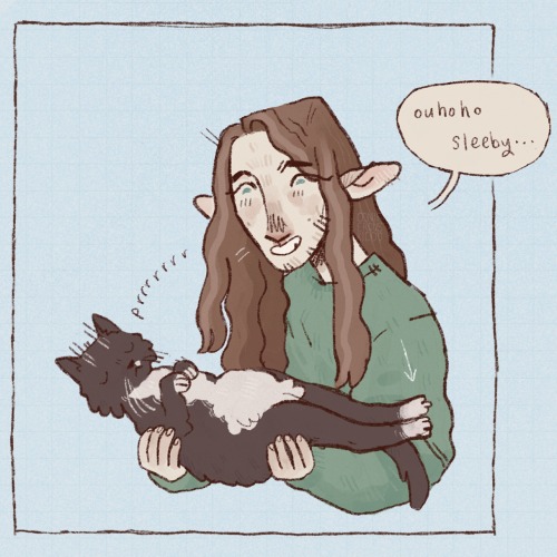 she just likes being held like that sometimes…… (a comic featuring me, and my cat Shei