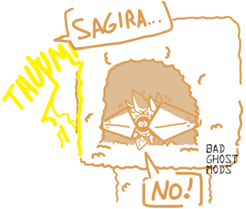 badghostmods:We came up with the headcanon that Sagira’s afraid of thunder and loud noises and hides