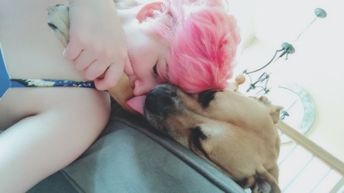 I saw Rosie today. It was a morning full of bitey kisses.  Her signature move is “lick, lick, CHOMP”