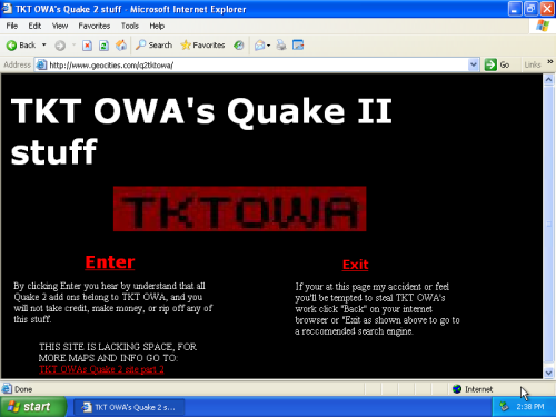 oneterabyteofkilobyteage: original url www.geocities.com/q2tktowa/ last modified 2004-01-04 0