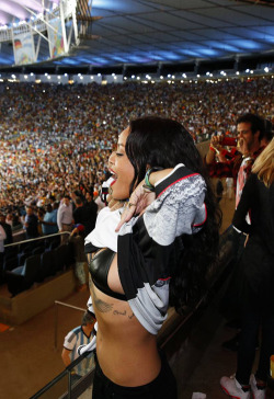 rihannalb:  Rihanna at ”FIFA World Cup 2014” in Rio de Janeiro, Brazil. 