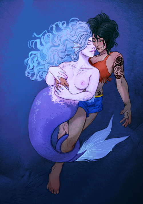 Lovely commission for @followingyoucuseyoureawesome ! Thank you for letting me draw some underwater 