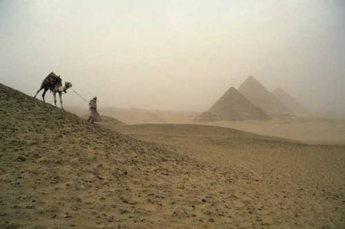 Pyramids of Khufu, Khafra and Menkaure, Giza Necropolis.