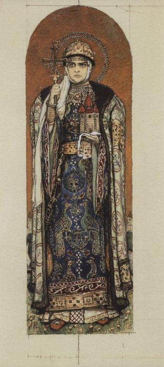 viktor-vasnetsov:Princess Olga, 1885, Viktor Vasnetsov