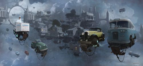 scifiarchive:  Retrofuturistic vehicles by Alejandro “Burda” Burdisio 