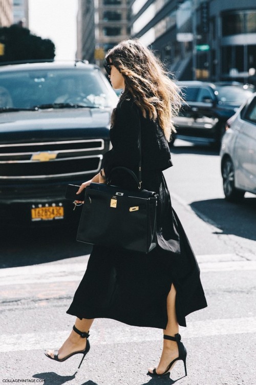 fashion week, kelly, collage vintage, hermes, hermes kelly, street style, nyfw, mira duma, miroslava