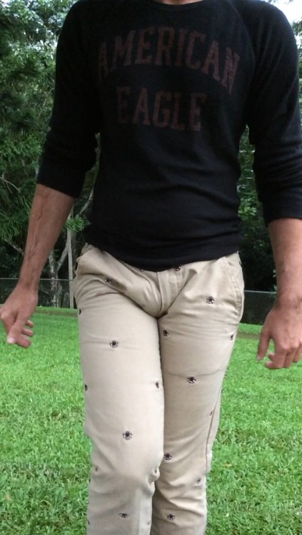 wetboi808:  Held it as long as I could, squirming all the way to the park… Then lost control and flooded my tight khakis, filling my shoes… Now for the squishy walk home… 