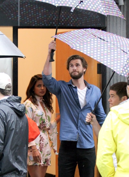 Priyanka Chopra and Liam Hemsworth on the sets of &lsquo;Isn&rsquo;t It Romantic&rsquo;