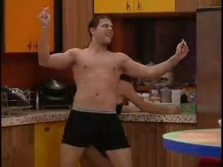 Alex dancing in his undies