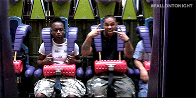 fallontonight:  As part of Audience Suggestion Box, The Roots had to ride Dr. Doom,