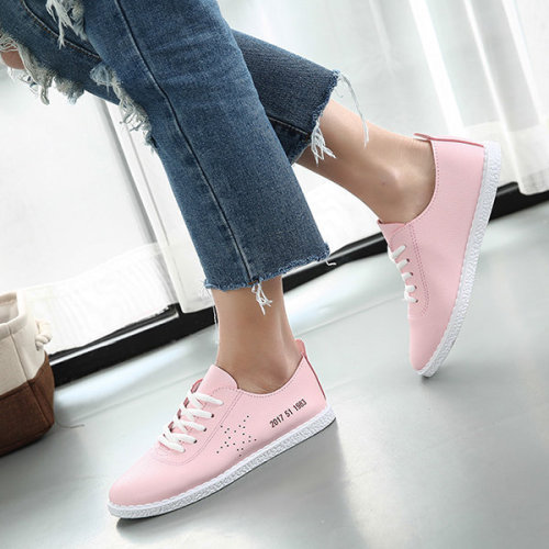 retokyo:Lace Up Casual Breathable Flat Shoes