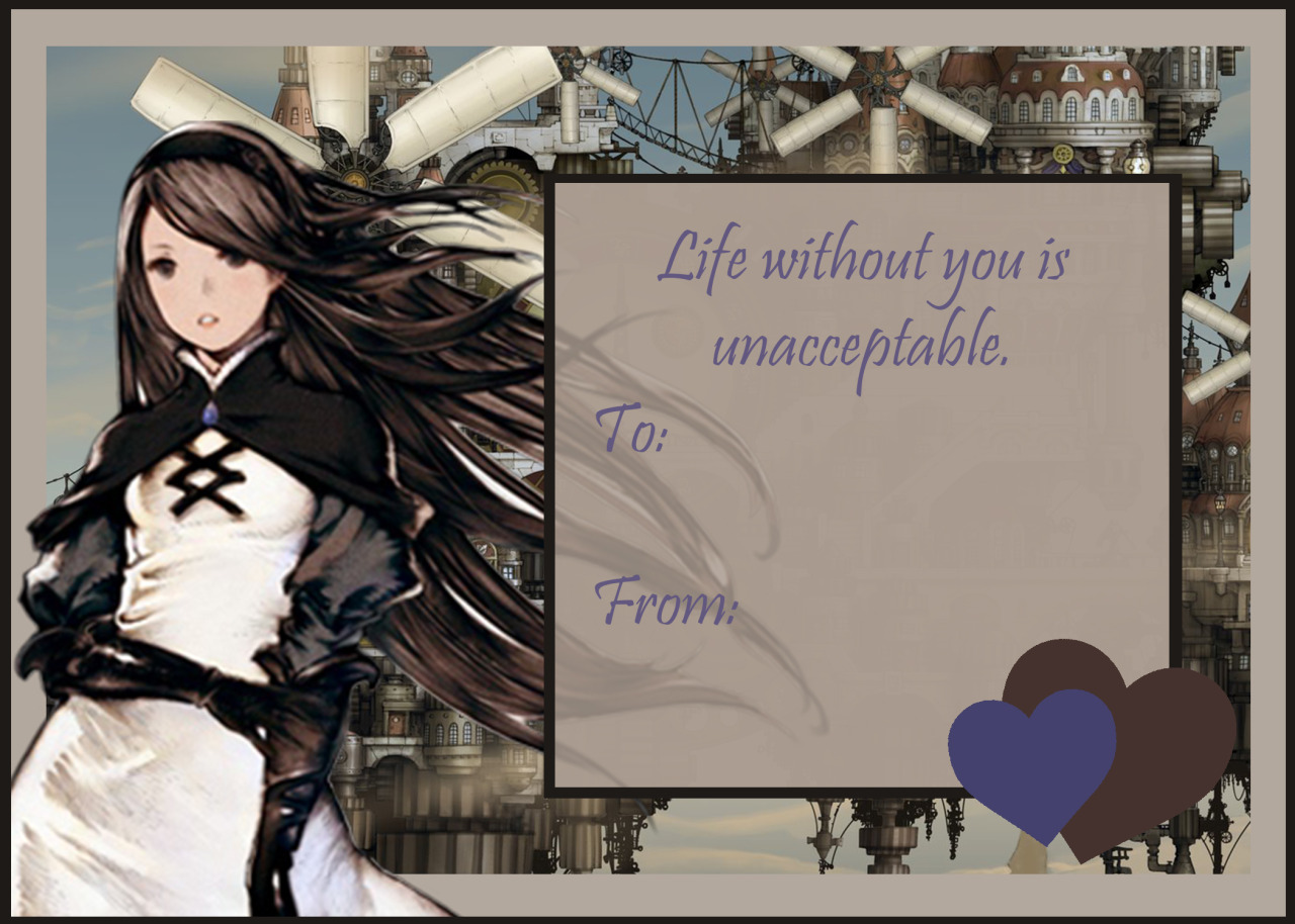 darkerpit:  Bravely Default valentines, with more on the way, probably! Two versions