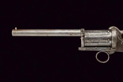 Cased pinfire pepperbox revolver, Belgium, third quarter of the 19th century.from Czerny’s Internati