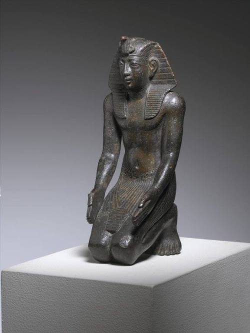 Statuette of King Necho II (bronze). Late Period, 26th Dynasty, ca. 610-595 BC. Now in the Brooklyn 