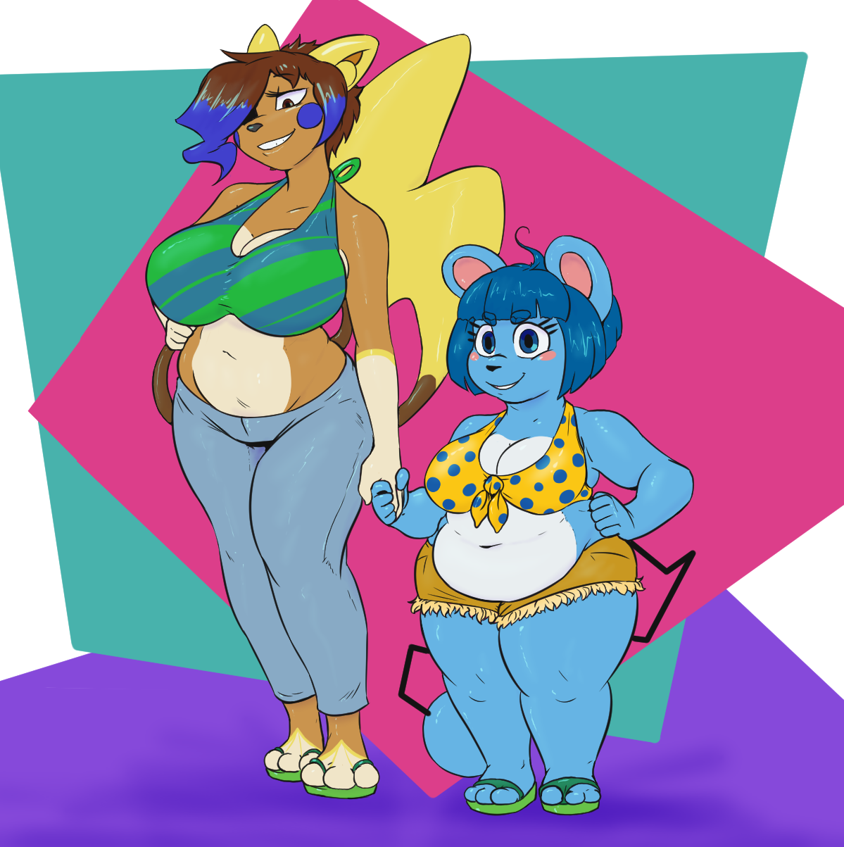 norithics: oogzie: @derbiepie ‘s Momoka out on date with Pipra.On Point.and an