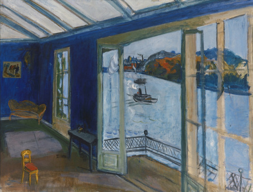 The Blue Room  -   Fritiof Schüldt Swedish, 1891-1978Oil on canvas attached on cardboard, 49.5 x 65 