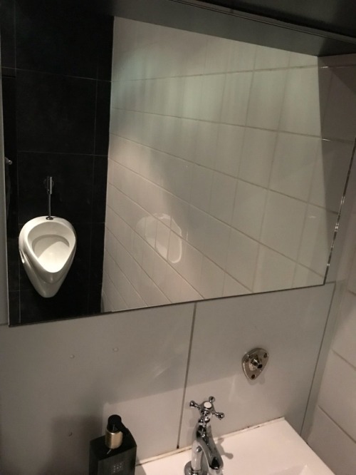 Downstairs urinal at the Dogma cocktail bar in Antwerp.