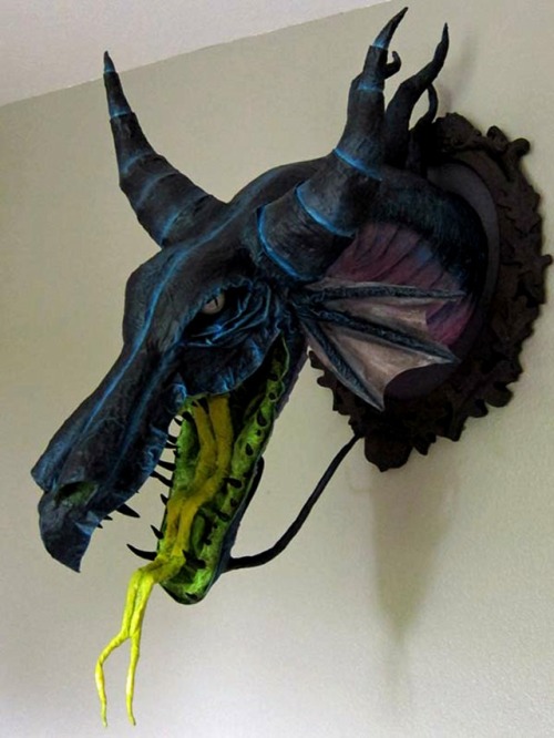 inkfromtheoctopus:Maleficent paper mache Dragon.The perfect nightlight for any villain.