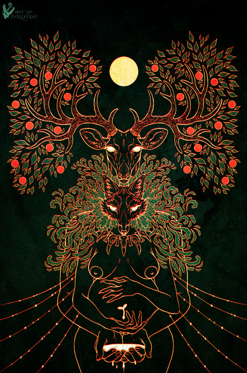 artofmaquenda:  Green Man and Woman