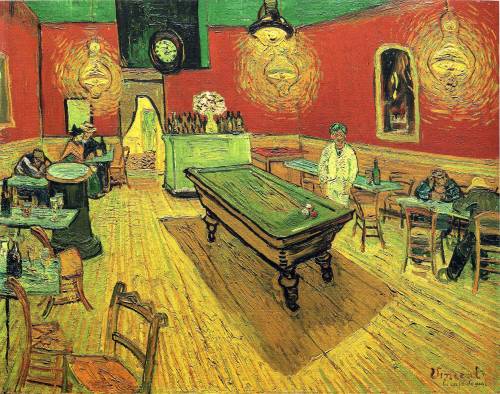 dappledwithshadow: The Night Café, Vincent van Gogh, 1888 The Night Café, Brett Whiteley, 1972