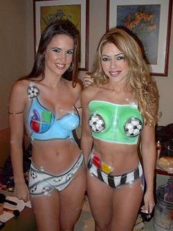 World cup body painting girls