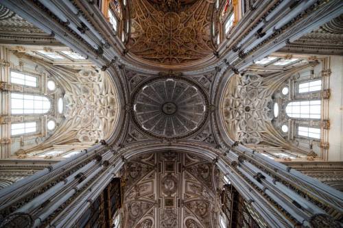 The ceiling of the cathedral inside the Mezquita, Córdoba #dome #ceiling #mezquita #cathedral