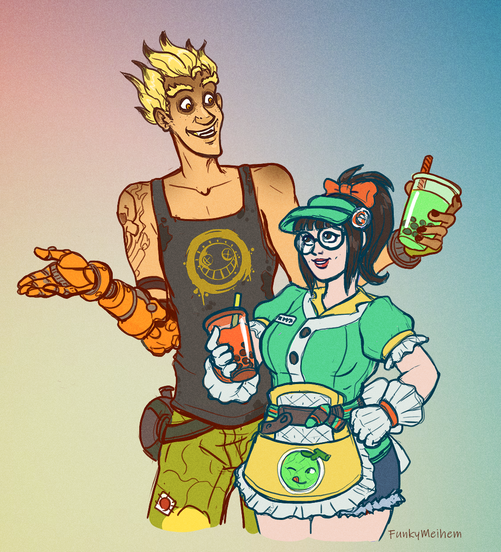 funkymeihem-fiction: The two official BOBA BUDDIES of Overwatch! No, Mr. Rat, I’m