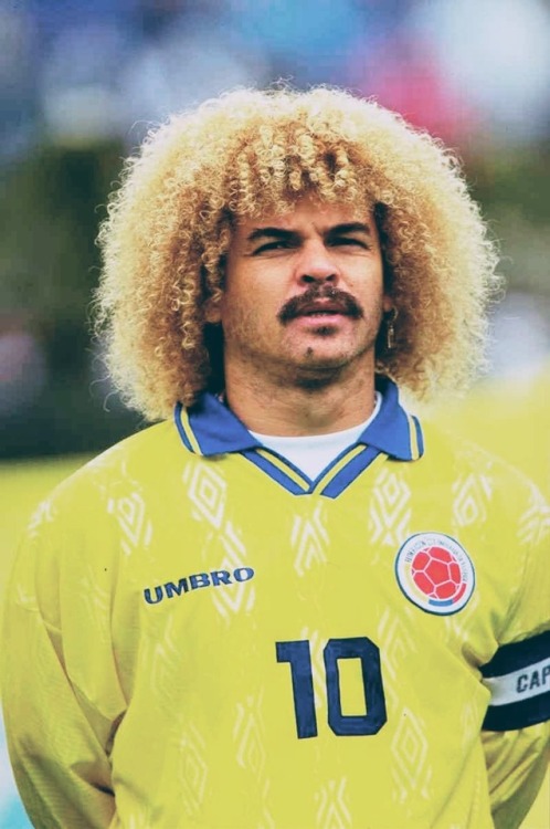 Carlos Valderrama, a creative playmaker, known for his great passing, technical skill, and elegance on the ball, he is regarded as one of the best Colombian and South American footballers of all time.