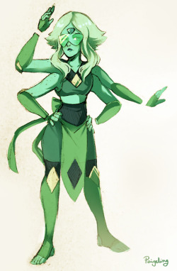 paigelings:  this week’s lapidot tuesday prompt is “fusion”so heres my peridot/lapis fusion, turquoise!her design/ref sheet is here (these are her actual colors lmao)   &gt; u&lt;