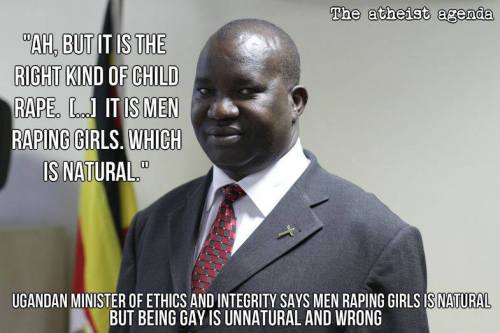 (via Ugandan Minister for Ethics &amp; Integrity says men raping girls is natural)