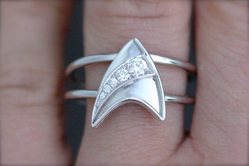 katelinnea:mylittleredgirl:gristt:this star trek engagement ring is the most precious thing ever oka