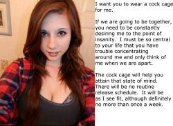 chastityfemdom:  Would you stay chaste for her?