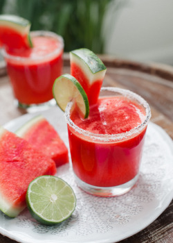 gastronomicgoodies:  Watermelon Lime Margaritas