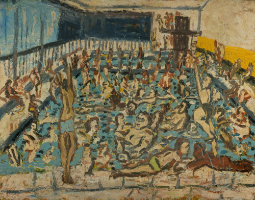 Leon Kossoff, Children’s Swimming Pool, Autumn Afternoon (1971)